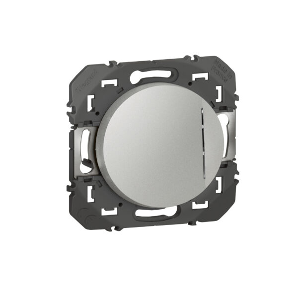 LEGRAND Dooxie Interrupteur ou va-et-vient avec voyant lumineux 10AX alu - 600111 – Image 2
