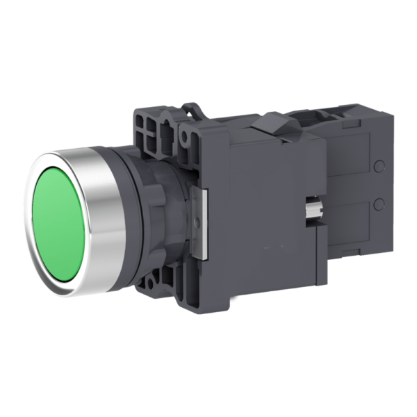 SCHNEIDER Bouton poussoir a voyant marche vert 220V  – XA2EW33M1 – Image 2