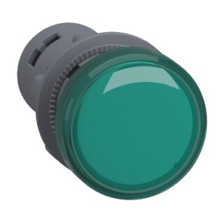 SCHNEIDER Bouton lumineux Ø22 vert LED intégrée 220V  – XA2EVM3LC