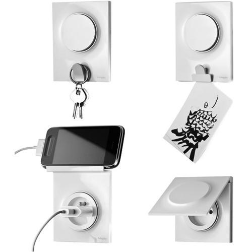 SCHNEIDER Odace Styl Plaque simple A/Porte clé blanc – S520722 – Image 5