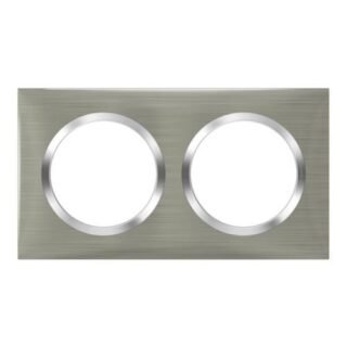 LEGRAND Dooxie Plaque carrée 2 postes finition effet inox brossé – 600872