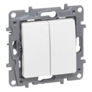 LEGRAND Niloé Double poussoir 6A fixation à griffes blanc – 764508