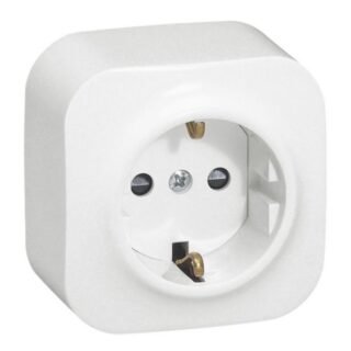FORIX Prise 2P+T schuko 16A sans éclips blanc Montage en saillie IP20 250V - 782411